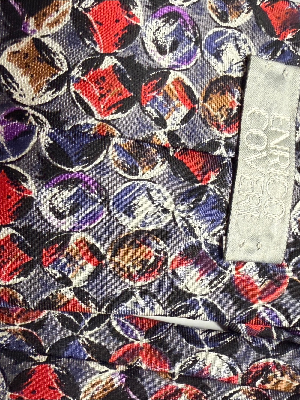 Men's Abstract Circle Print Tie in Multicolor by